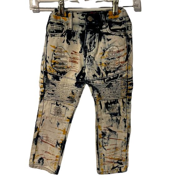 Lion Dynasty Jeans Size 4T Slim Boys Distressed Bleach Acid Wash Destroyed - Picture 1 of 4